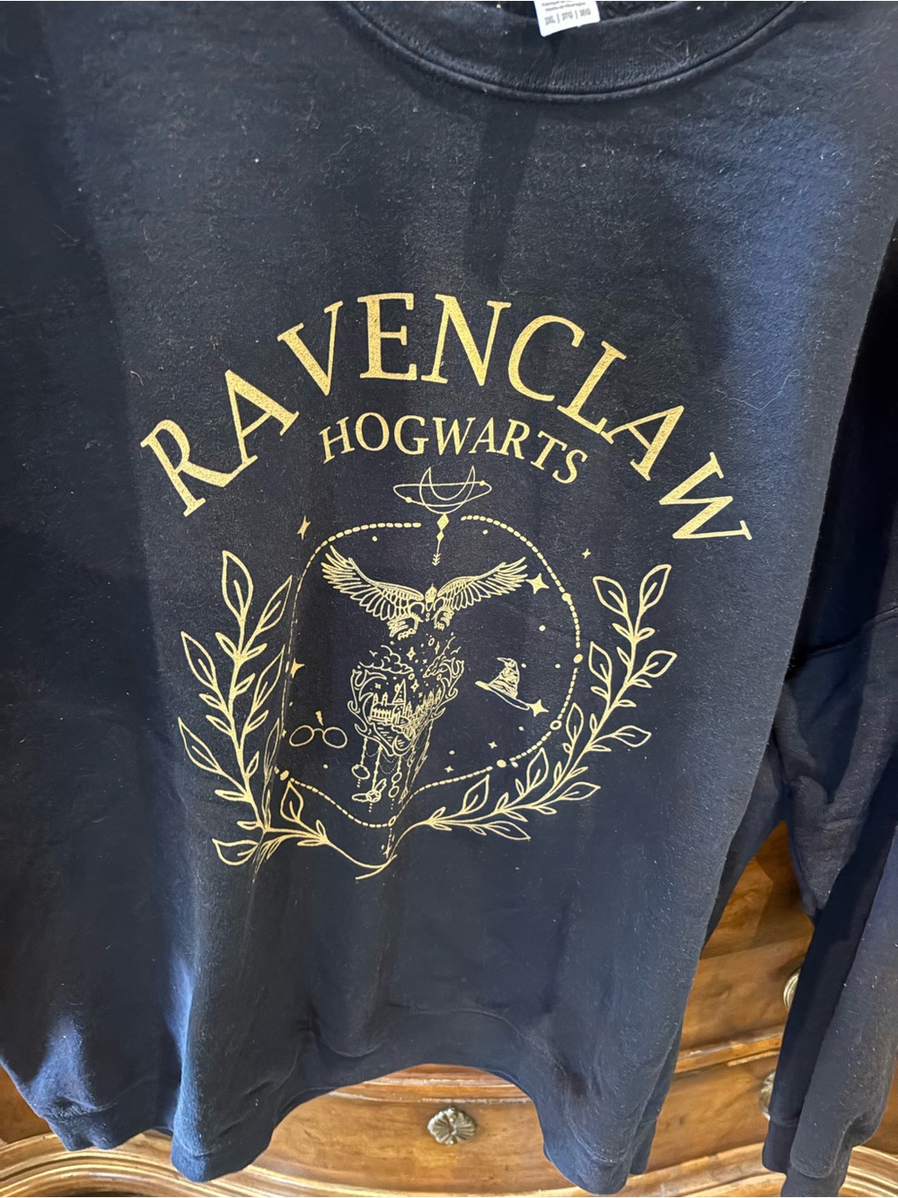 Gildan Navy Blue Sweatshirt with Gold Ravenclaw Crest